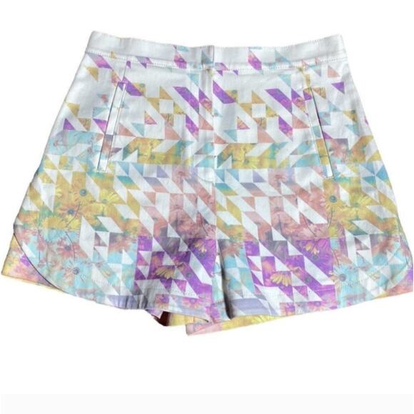 Tibi Velocity Prismatic Print High Rise Shorts NWOT - Picture 8 of 9
